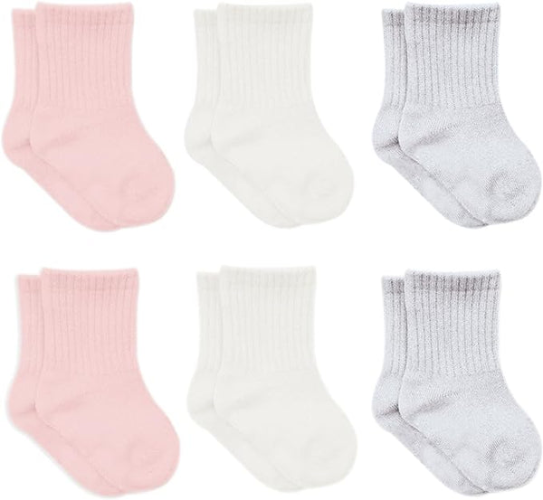 Baby Grip Knöchel Bio-Baumwolle Socken 6 Paar Rosa