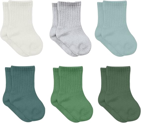 Baby Grip Knöchel Bio-Baumwolle Socken 6 Paar Nile Grün